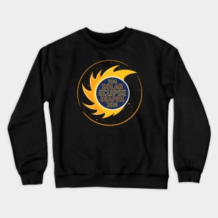 Floral Solar Eclipse Logo, Total Solar Eclipse Path of Totality Art Crewneck Sweatshirt